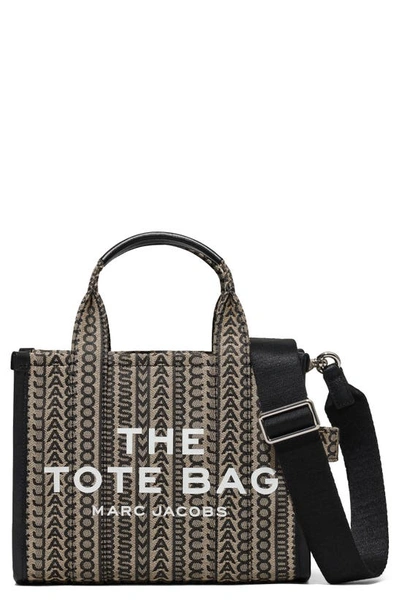Marc Jacobs The Monogram Jacquard Small Tote Bag In Beige Multi