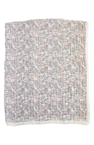 Shop Little Unicorn Kids' Cotton Muslin Quilted Throw In Pressed Petals