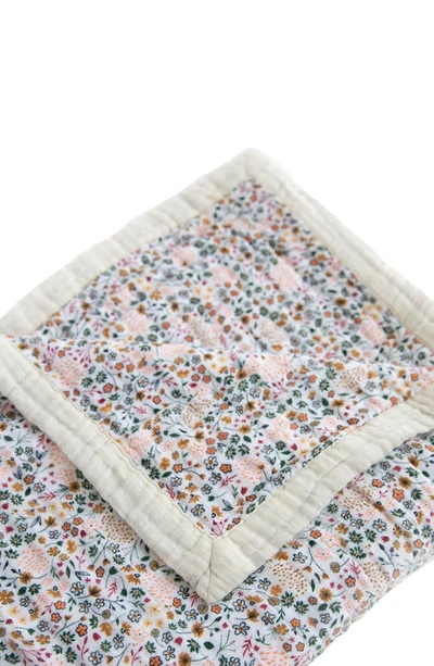 Shop Little Unicorn Kids' Cotton Muslin Quilted Throw In Pressed Petals