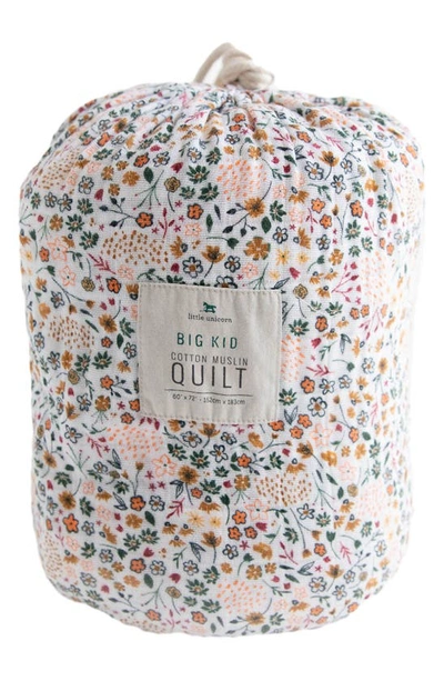 Little Unicorn Cotton Muslin Quilted Throw In Pressed Petals