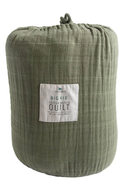 Little Unicorn Cotton Muslin Quilted Throw In Fern