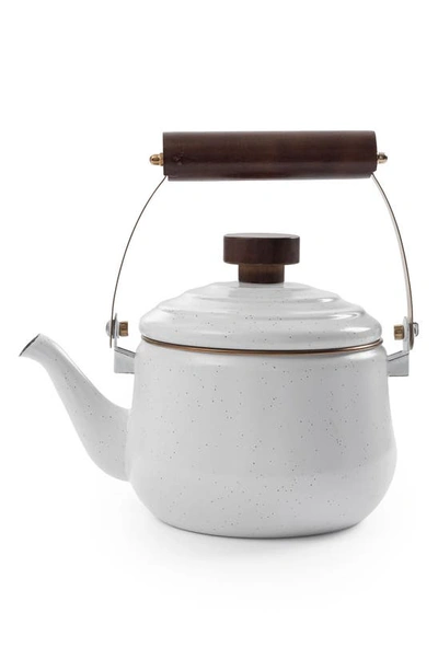 Shop Barebones Living Enamel Teapot In Eggshell