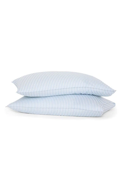 Shop Buffy Breeze Eucalyptus Pillowcases In Blue Mini Stripe