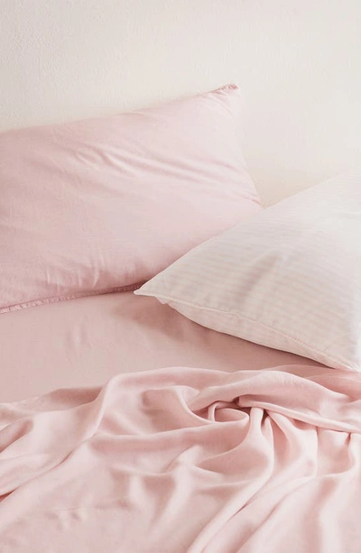 Shop Buffy Breeze Eucalyptus Pillowcases In Blush Mini Stripe
