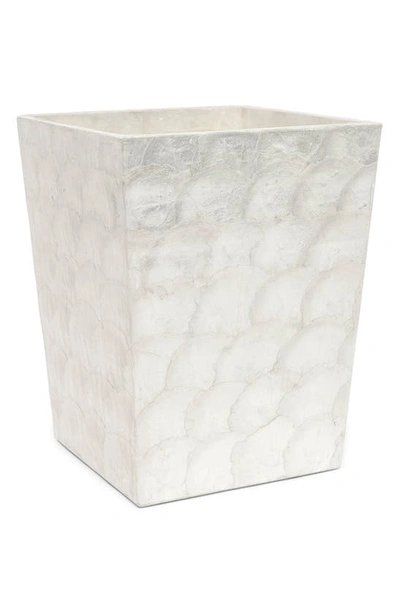 Pigeon & Poodle Andria Pearlized Wastebasket In Pearlized