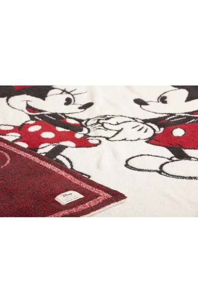 Barefoot Dreams Cozychic Classic Disney Mickey & Minnie Blanket In Cream Multi