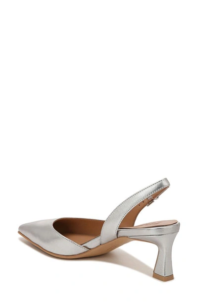 Naturalizer Felicia Womens Leather Slingback Pumps In Silver Leather