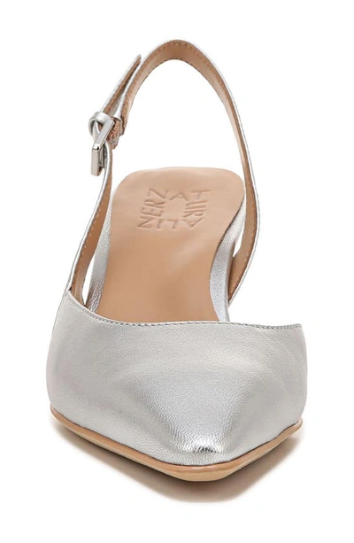 Naturalizer Felicia Womens Leather Slingback Pumps In Silver Leather
