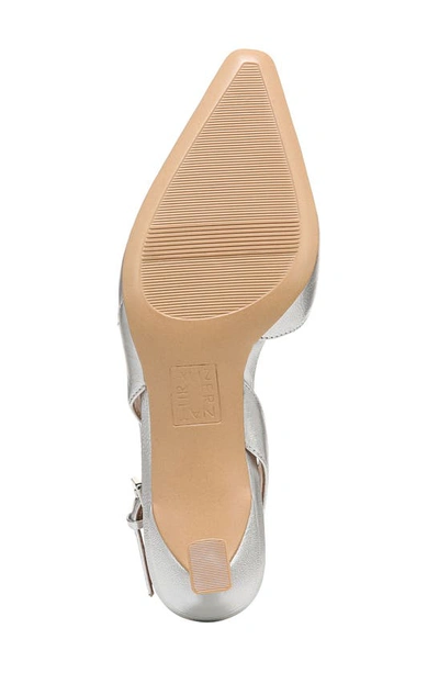 Naturalizer Felicia Womens Leather Slingback Pumps In Silver Leather