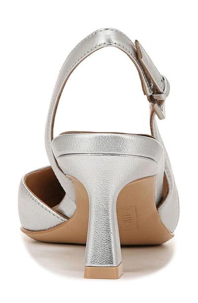 Naturalizer Felicia Womens Leather Slingback Pumps In Silver Leather