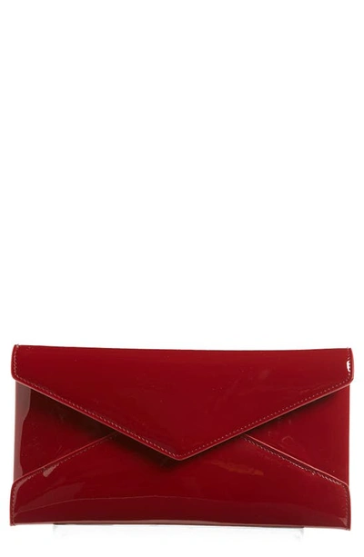 Shop Saint Laurent Paloma Patent Leather Envelope Clutch In Opyum Red