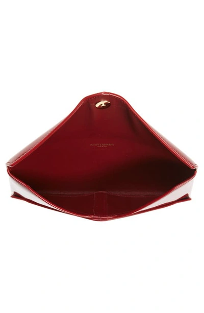Shop Saint Laurent Paloma Patent Leather Envelope Clutch In Opyum Red