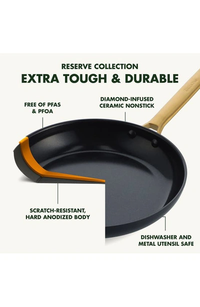 Shop Greenpan Reserve Set Of 3 Nonstick Ceramic Frying Pans In Black