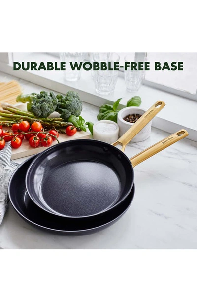 Greenpan Reserve Set Of 3 Ceramic Nonstick Frying Pans In Black