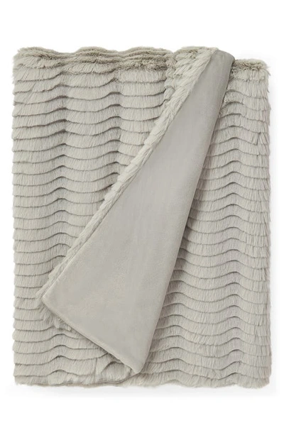 Shop Ugg Cayden Faux Fur Throw Blanket In Clamshell