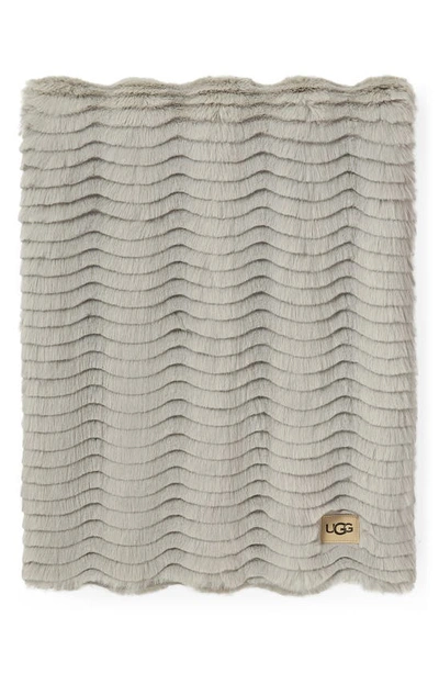 Shop Ugg Cayden Faux Fur Throw Blanket In Clamshell