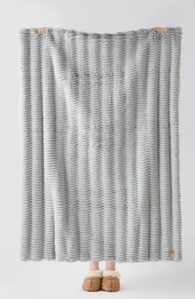 Ugg Cayden Faux Fur Throw Blanket In Seal