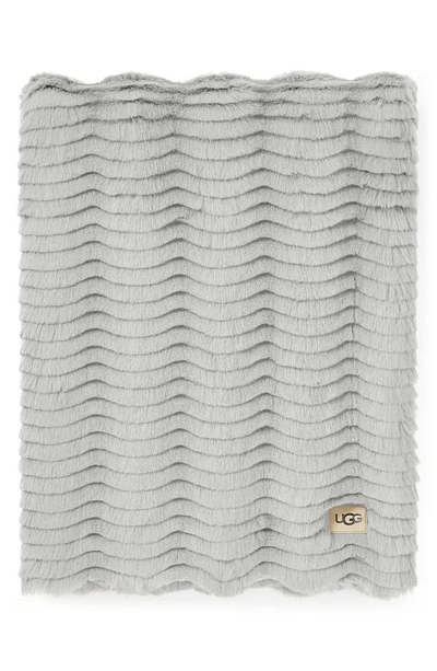 Shop Ugg Cayden Faux Fur Throw Blanket In Seal