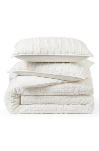 Shop Ugg Carleen Faux Fur Comforter & Shams Set In Snow