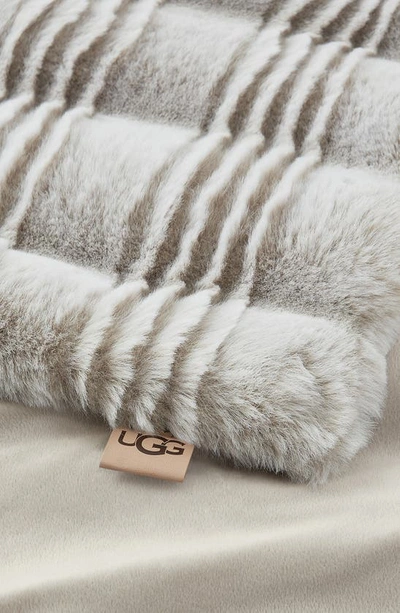 Shop Ugg Marli Faux Fur Throw Blanket In Seal