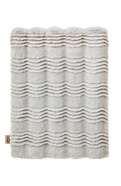 Shop Ugg Marli Faux Fur Throw Blanket In Seal