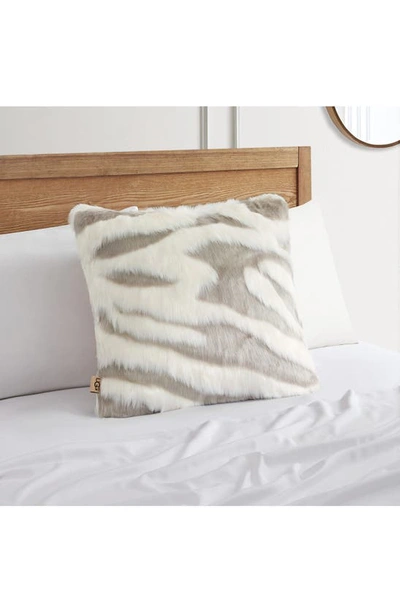 Shop Ugg Shayla Faux Fur Pillow In Snow / Clam Shell