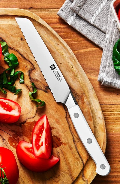 Zwilling Pro Le Blanc 5-inch Serrated Utility Knife In Silver