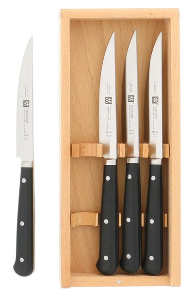 Zwilling 4-piece Porterhouse Steak Knife Set In Black
