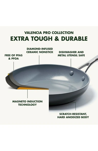 Shop Greenpan Valencia Pro Set Of 3 Ceramic Nonstick Fry Pans In Grey