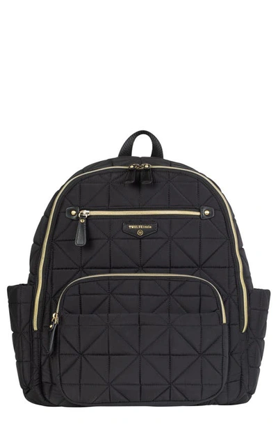 Shop Twelvelittle Companion Quilted Nylon Diaper Backpack In Black