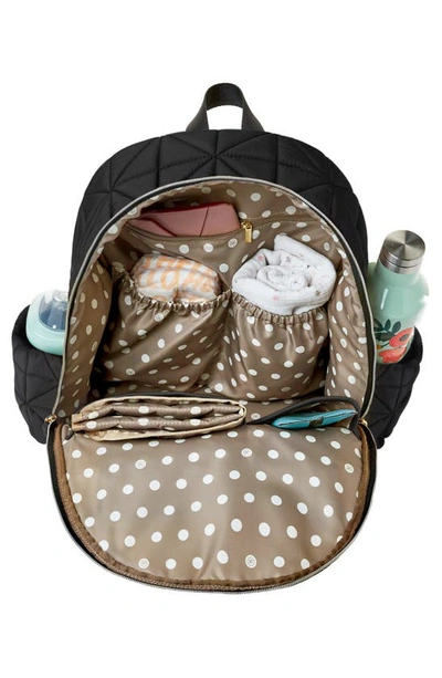 Twelvelittle Companion Quilted Nylon Diaper Backpack In Black