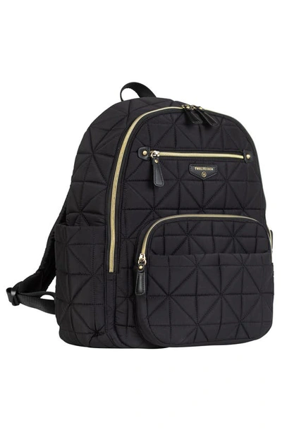 Shop Twelvelittle Companion Quilted Nylon Diaper Backpack In Black