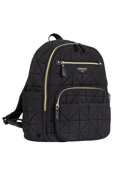 Twelvelittle Companion Quilted Nylon Diaper Backpack In Black