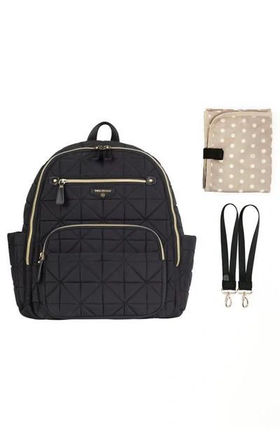 Twelvelittle Companion Quilted Nylon Diaper Backpack In Black