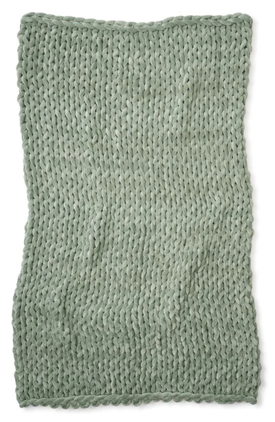Shop Bearaby Knit Velvet Weighted Blanket In Jade