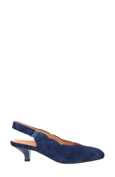 L'amour Des Pieds Hulda Slingback Kitten Heel Pump In Navy