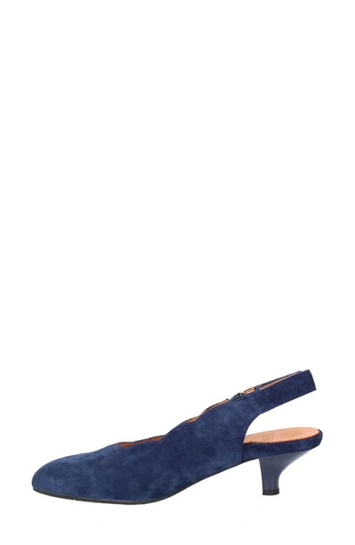 L'amour Des Pieds Hulda Slingback Kitten Heel Pump In Navy