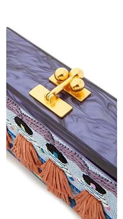 Shop Edie Parker Jean Panel Luau Clutch In Blue Violet