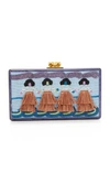 EDIE PARKER Jean Panel Luau Clutch