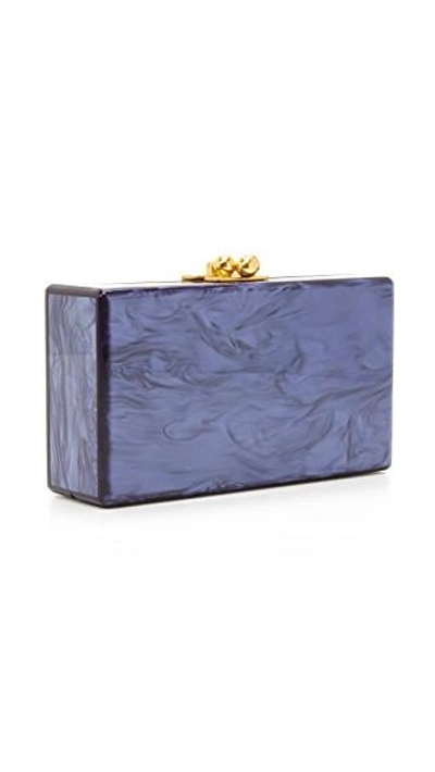 Shop Edie Parker Jean Panel Luau Clutch In Blue Violet