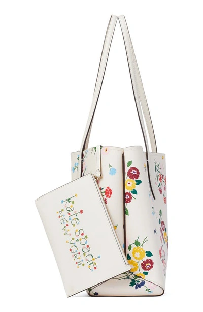 Shop Kate Spade All Day Large Leather Tote In Halo White Multi