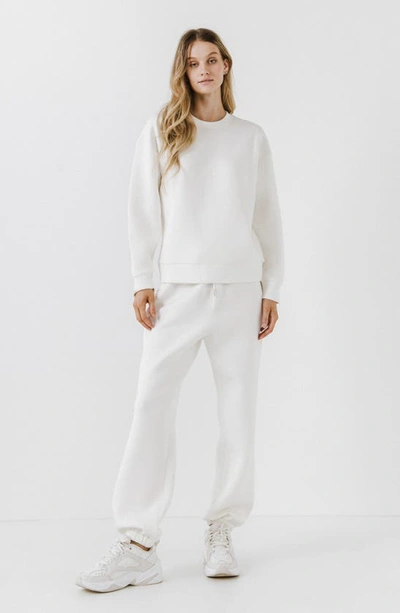 Grey Lab Drawstring Joggers In White