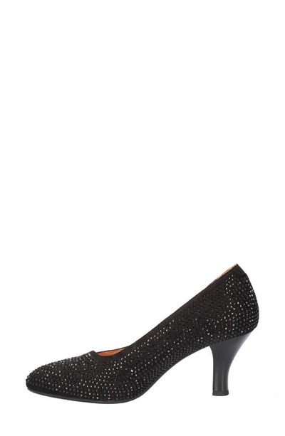 Shop L'amour Des Pieds Bambelle Pointed Toe Pump In Black Rhinestones