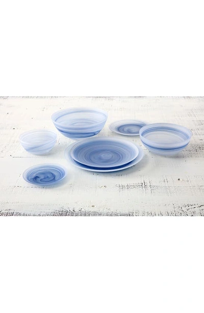 Fortessa La Jolla Set Of 4 Glass Salad/dessert Plates In Blue