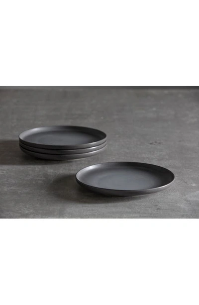 Fortessa Cloud Terre Set Of 4 Hugo Plates In Charcoal