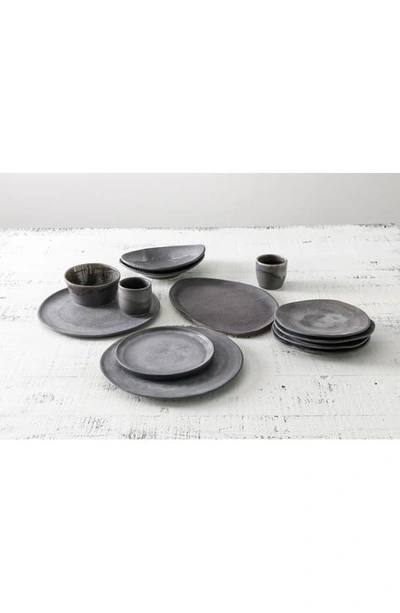 Fortessa Cloud Terre Set Of 4 Hugo Plates In Charcoal