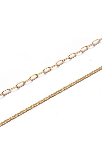 Shop Argento Vivo Sterling Silver Set Of 2 Chain Bracelets In Gold