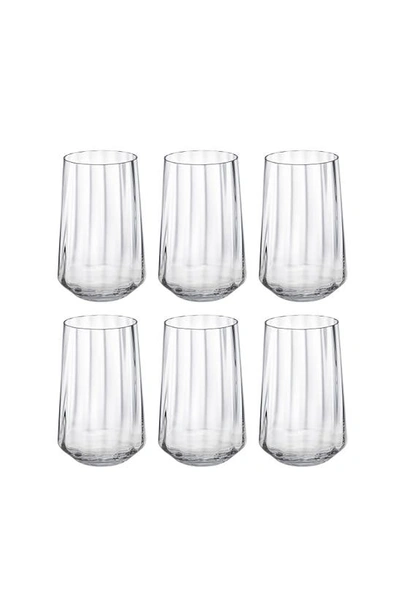 Georg Jensen Bernadotte Tall Crystal-glass Tumblers Set Of Six In Clear