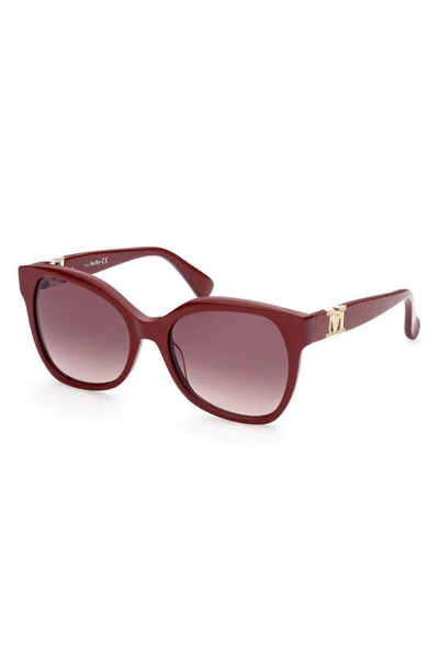 Shop Max Mara 56mm Gradient Butterfly Sunglasses In Shiny Red / Gradient Brown