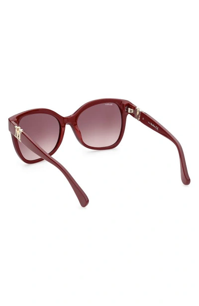 Shop Max Mara 56mm Gradient Butterfly Sunglasses In Shiny Red / Gradient Brown